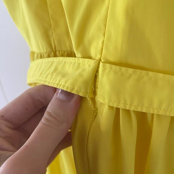 TOCCIN X RTR Twist Front Belted Midi Dress in Lemon Yellow Size 12 Gently Used - Picture 7 of 8